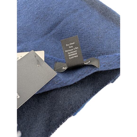 Nordstrom Navy Blue Cashmere Fringe Scarf - Picture 7 of 12